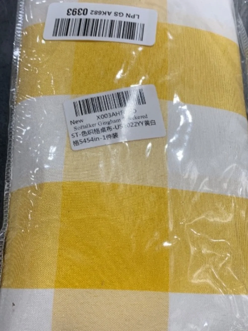 Indoor/Outdoor GINGHAM Polyester Tablecloth 90% Waterproof SQUARE 54x54” YELLOW